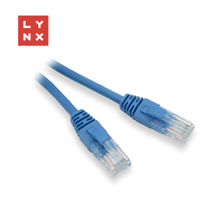 LYNX UTP patch kabel Cat5e, PVC, CCA, 5m, modrý