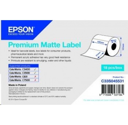Epson label roll, normal paper, 102x51mm Epson label roll, normal paper, 102x51mm