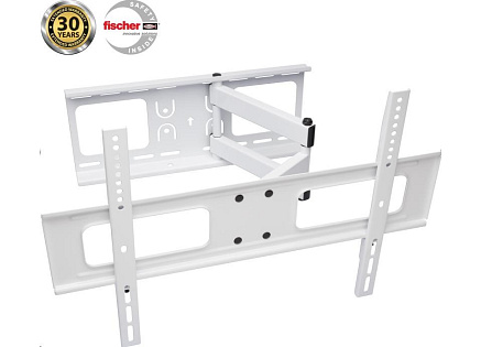 CONNECT IT Nástěnný držák TV T3BK s dvojitým ramenem, naklápěcí (±10/20°/±90°, 37" - 70", max. 50kg), bílá