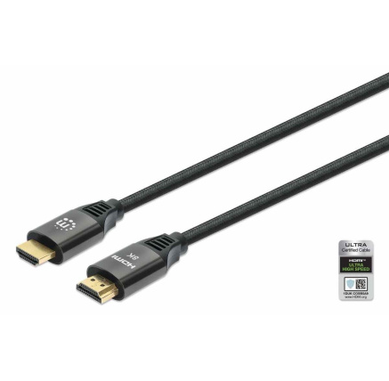 Manhattan kabel HDMI s Ethernetem, HDMI Male na Male, 2m, černá Manhattan kabel HDMI s Ethernetem, HDMI Male na Male, 2m, černá