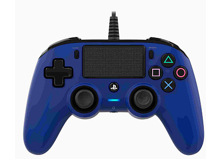 Nacon Wired Compact Controller - ovladač pro PlayStation 4 - modrý Nacon Wired Compact Controller - ovladač pro PlayStation 4 - modrý