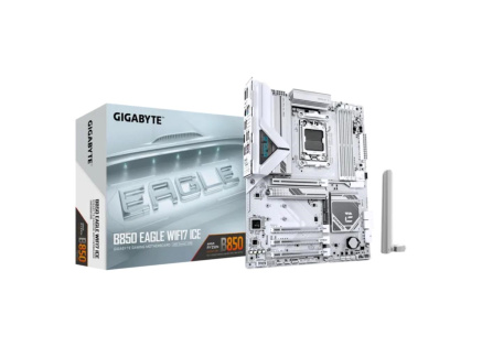 GIGABYTE MB Sc AM5 B850 EAGLE WF7 ICE, AMD B850, 4xDDR5, 1xHDMI, 1xDP, Wifi, ATX