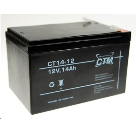 Baterie - CTM CT 12-14 (12V/14Ah - Faston 250), životnost 5let