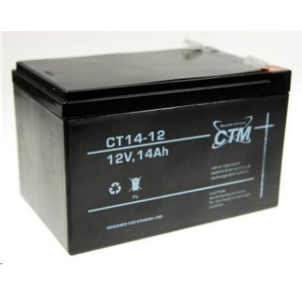 Baterie - CTM CT 12-14 (12V/14Ah - Faston 250), životnost 5let Baterie - CTM CT 12-14 (12V/14Ah - Faston 250), životnost 5let