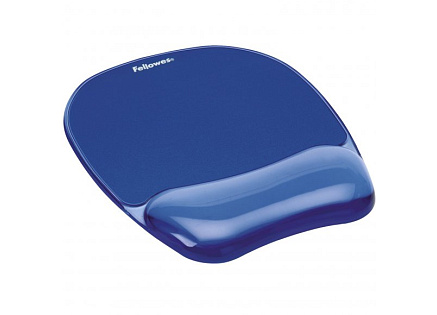 Podložka pod myš a zápěstí Fellowes CRYSTAL gelová modrá