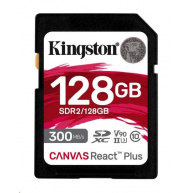 Kingston SDXC karta 128GB Canvas React Plus SDXC UHS-II 300R/260W U3 V90 for Full HD/4K/8K