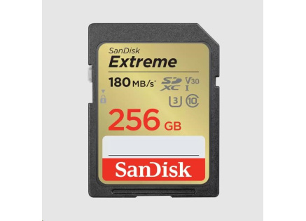 SanDisk SDXC karta 256GB Extreme (190 MB/s Class 10, UHS-I U3 V30)