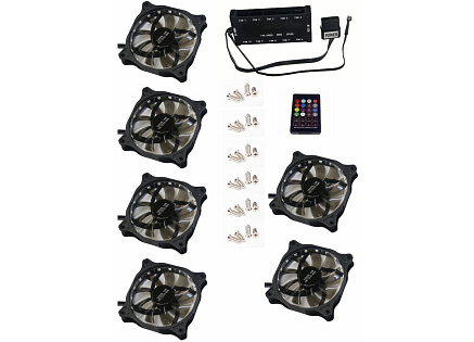 EUROCASE ventilátor RGB 120mm (FullControl spot Led), set 6ks + controller EUROCASE ventilátor RGB 120mm (FullControl spot Led), set 6ks + controller