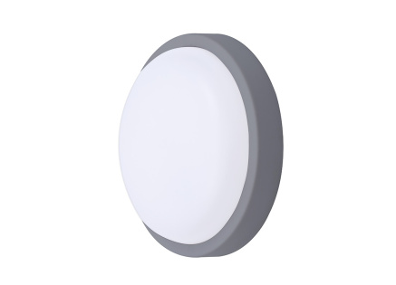 Solight LED venkovní osvětlení kulaté, 13W, 910lm, 4000K, IP54, 17cm, šedá barva