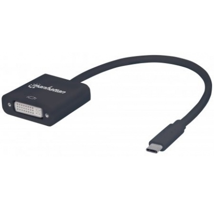 MANHATTAN převodník z USB 3.1 na DVI (Type-C Male to DVI Female, Black)