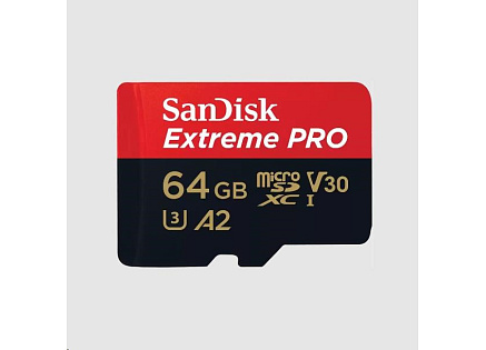 SanDisk micro SDXC karta 64GB Extreme PRO (200 MB/s Class 10, UHS-I U3 V30) + adaptér SanDisk micro SDXC karta 64GB Extreme PRO (200 MB/s Class 10, UHS-I U3 V30) + adaptér