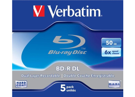 VERBATIM BD-R(5-pack)/DualLayer/Jewel/6X/50GB