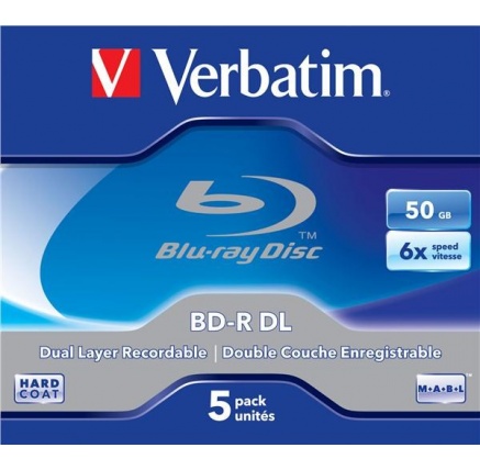 VERBATIM BD-R(5-pack)/DualLayer/Jewel/6X/50GB