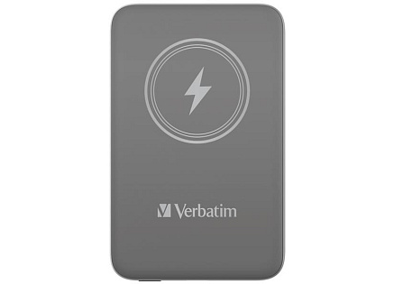 VERBATIM Powerbanka Charge 'n' Go, Magnetická, 10000 mAh, USB-C, Šedá
