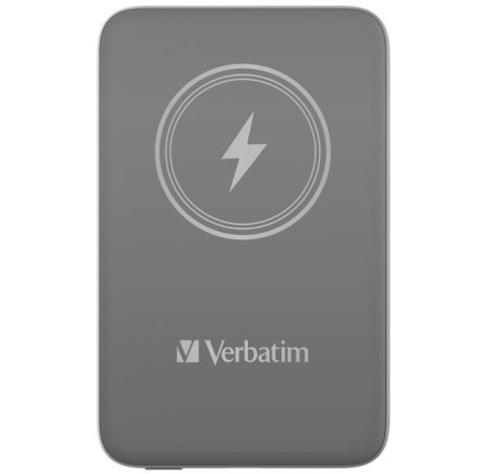 VERBATIM Powerbanka Charge 'n' Go, Magnetická, 10000 mAh, USB-C, Šedá
