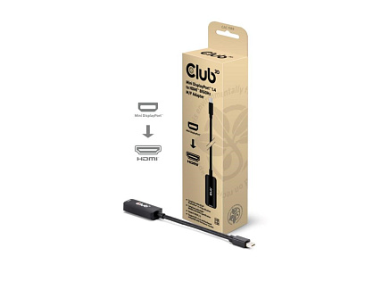 Club3D Adaptér miniDP 1.4 na HDMI, 4K120Hz nebo 8K60Hz HDR10+, M/F, 9cm Club3D Adaptér miniDP 1.4 na HDMI, 4K120Hz nebo 8K60Hz HDR10+, M/F, 9cm