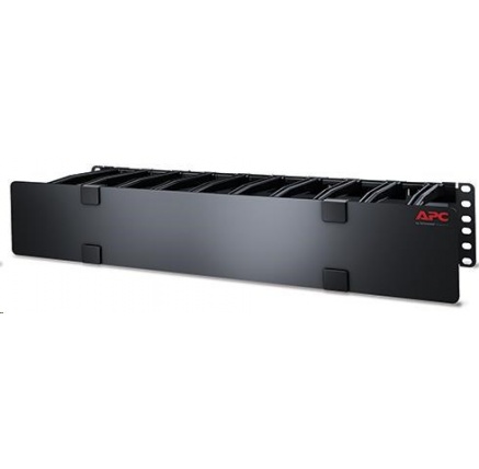APC 2U Horizontal Cable Manager, 6" Fingers Top, Bottom Tie Down