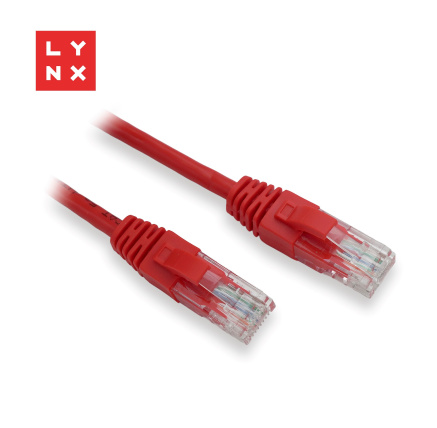 LYNX UTP patch kabel Cat5e, PVC, CCA, 0,5m, červený (balení obsahuje 10ks)