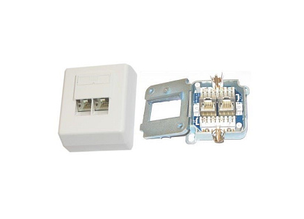 Zásuvka Profi STP 2x RJ45 Cat5E, krone, na omítku