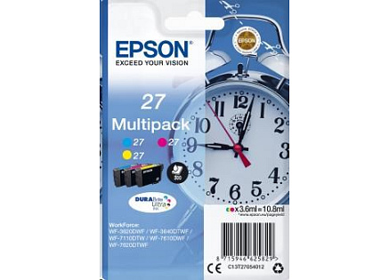 EPSON ink Multipack 3-colour "Budík" 27 DURABrite Ultra Ink EPSON ink Multipack 3-colour "Budík" 27 DURABrite Ultra Ink