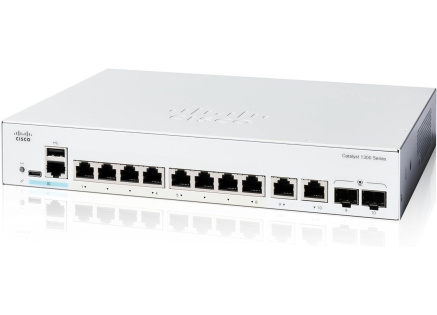 Cisco Catalyst switch C1300-8T-E-2G (8xGbE,2xGbE/SFP combo,fanless)