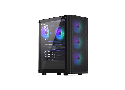 ENDORFY Case Ventum 200 ARGB, Průhledná bočnice, ATX, 4x120mm ARGB Fan, černá