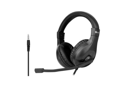 C-TECH Sluchátka MHS-05, 3,5mm jack, k PC, černá