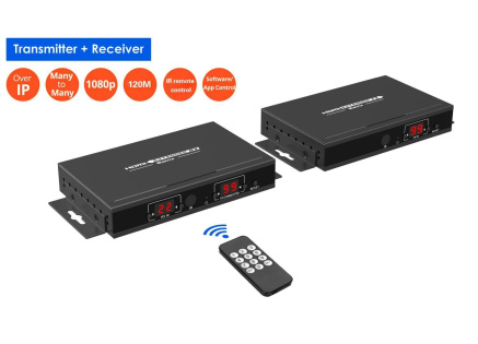PremiumCord HDMI 1080p matrix over IP extender na 120m přes LAN