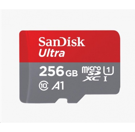 SanDisk MicroSDXC karta 256GB Ultra (100MB/s, Class 10, Android) + adaptér SanDisk MicroSDXC karta 256GB Ultra (100MB/s, Class 10, Android) + adaptér