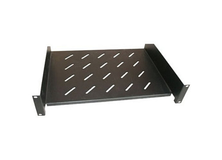 XtendLan 19" police s perforací 2U/400mm, nosnost 40kg, černá