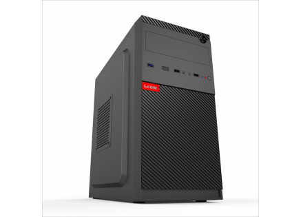 BAZAR - 1stCOOL skříň STEP 5, micro tower, AU, USB 3.0, USB-C, bez zdroje, černá, poškozený obal.