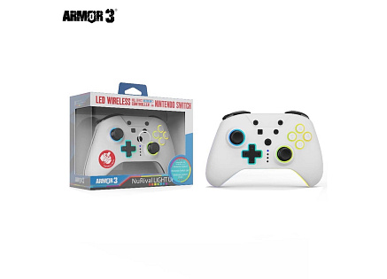 Hyperkin "NuRival" Wireless Hall Effect Stick Game Controller For N. Switch® OLED Model/N. Switch® (White) - Armor3