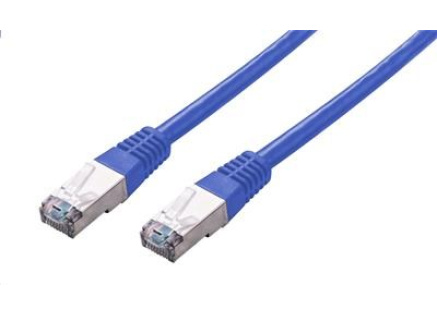 C-TECH kabel patchcord Cat5e, FTP, modrý, 0,5m