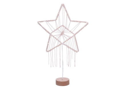 Solight LED vánoční hvězda stolní, pletená, 35x LED, 2x AAA