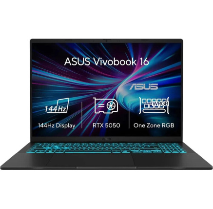 ASUS NTB V16 (V3607VH-RP026W), Core 5 210H, 16" 1920x1200, 16GB, 1TB SSD, Intel+RTX5050, W11 Home, Matte Black ASUS NTB V16 (V3607VH-RP026W), Core 5 210H, 16" 1920x1200, 16GB, 1TB SSD, Intel+RTX5050, W11 Home, Matte Black
