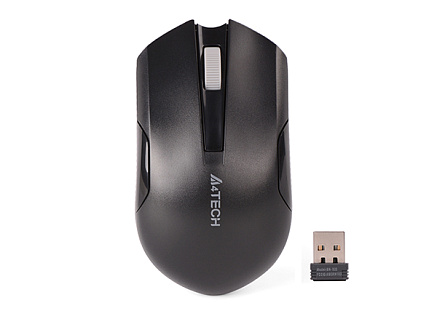 A4tech G3-200NS, V-Track, bezdrátová optická myš, 2.4GHz, 10m dosah, černá