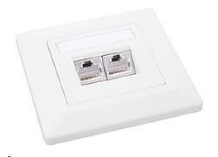 Solarix Zásuvka CAT6 STP 2 x RJ45 pod omítku bílá SX9-2-6-STP-WH