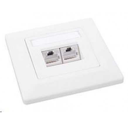 Solarix Zásuvka CAT6 STP 2 x RJ45 pod omítku bílá SX9-2-6-STP-WH Solarix Zásuvka CAT6 STP 2 x RJ45 pod omítku bílá SX9-2-6-STP-WH