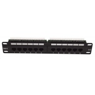 10" Patch panel LEXI-Net 12port, UTP, Cat5E, duální svorkovnice, černý