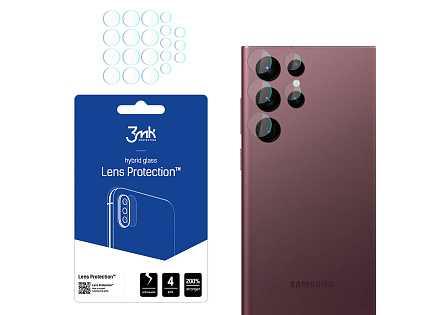3mk hybridní sklo Lens ochrana kamery pro Samsung Galaxy S22 Ultra (SM-S908) 4ks