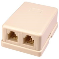 PremiumCord Telefonní zásuvka na zeď 2xRJ11 lepicí