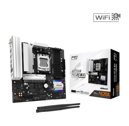ASRock MB Sc AM5 A620AM PRO RS WIFI, AMD X620, 4xDDR5, 1xHDMI, 1xDP, WI-FI