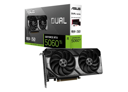ASUS VGA NVIDIA GeForce RTX 5060 Ti DUAL 8G, 8GB GDDR7, 3xDP, 1xHDMI ASUS VGA NVIDIA GeForce RTX 5060 Ti DUAL 8G, 8GB GDDR7, 3xDP, 1xHDMI