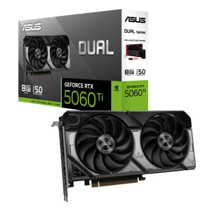 ASUS VGA NVIDIA GeForce RTX 5060 Ti DUAL 8G, 8GB GDDR7, 3xDP, 1xHDMI