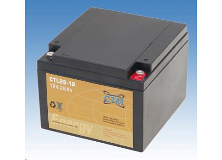 Baterie - CTM CTL 26-12 (12V/26Ah - M5), životnost 10-12let