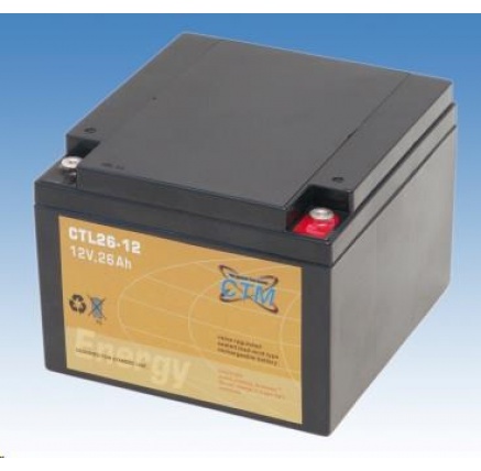 Baterie - CTM CTL 26-12 (12V/26Ah - M5), životnost 10-12let Baterie - CTM CTL 26-12 (12V/26Ah - M5), životnost 10-12let