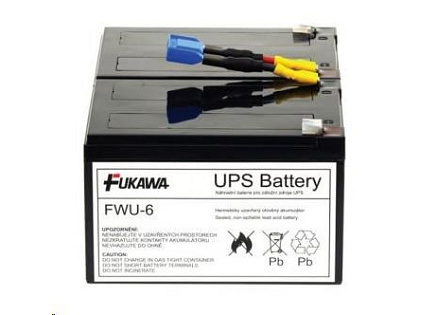 Baterie - FUKAWA FWU-6 náhradní set baterií za RBC6 (12V/12Ah, Faston 250, 2ks), životnost 3-5let