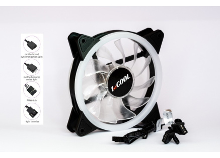 1stCOOL Fan AURA EVO Dual Ring ARGB ventilátor 12cm