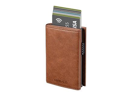 MYBALO Carryx skládací peněženka s výsuvným držákem na karty, Brown