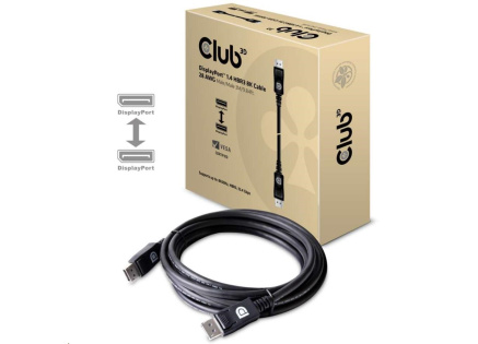 Club3D Kabel certifikovaný DisplayPort 1.4, HBR3, 8K60Hz (M/M), 3m, 28 AWG
